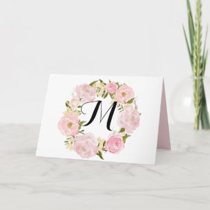 Moderne Vintage Rosa Blumen Hochzeit Danke Schön