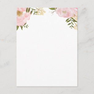 Moderne Vintage rosa Blumenhochzeits-Informationen Begleitkarte