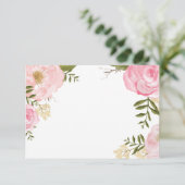 Moderne Vintage rosa Blumenkarte (Stehend Vorderseite)