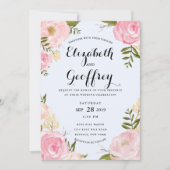 Moderne Vintage Rosa Blumenzwiebeleinladung Einladung (Vorderseite)