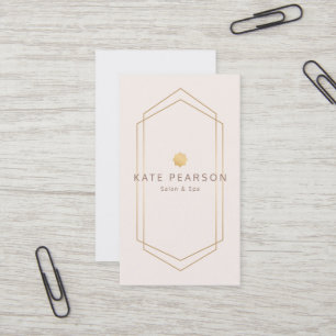 Moderne Vintage Rosa Gold Geometrischer Salon Spa Visitenkarte