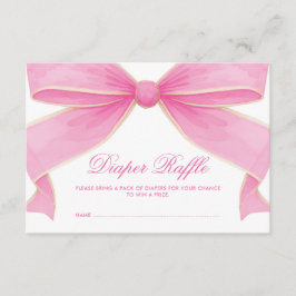Moderne Vintage-Rosa-Schleifen-Diaper-Raffle Begleitkarte