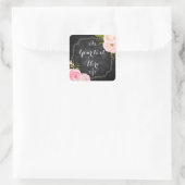 Moderne Vintage Rose Chalkboard Custom Gevor Quadratischer Aufkleber (Tasche)