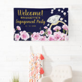 Moderne Vintage Rosenpfälle Verlobung Banner (Insitu)