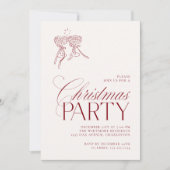Moderne Vintage-Rote Weihnachtsfeier-Einladung Feiertagskarte (Vorderseite)
