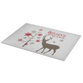 moderne Vintage Rustikale Hirsche und Schneeflocke Schneidebrett (Ecke)
