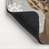 moderne vintage rustikale Waldhirsche im Winter Mousepad (Ecke)