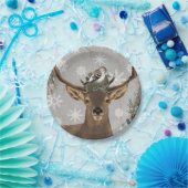 moderne Vintage rustikale Winterrotwild Pappteller (Party)