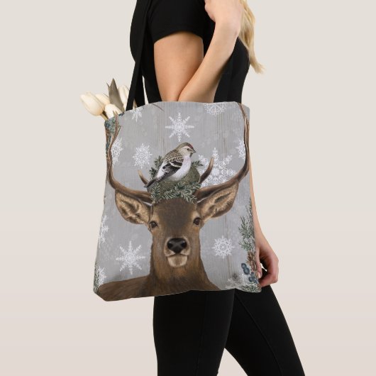 moderne Vintage rustikale Winterrotwild Tasche (Von Nahem)