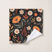 Moderne Vintage Sammlung von Blumen Badhandtuch Set (Waschlappen)