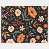 Moderne Vintage Sammlung von Blumen Fleecedecke (Vorderseite (Horizontal))