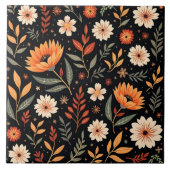 Moderne Vintage Sammlung von Blumen Fliese (Vorderseite)