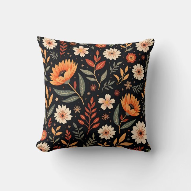 Moderne Vintage Sammlung von Blumen Kissen (Vorderseite)