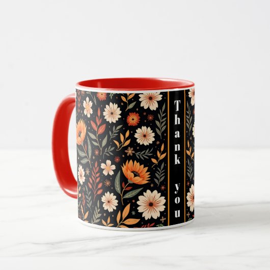 Moderne Vintage Sammlung von Blumen Tasse (Vorderseite Links)