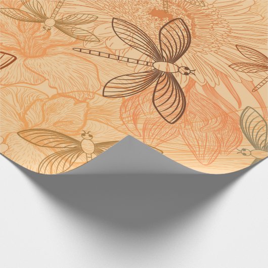 moderne Vintage Schmetterlinge Geschenkpapier (Ecke)