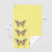Moderne Vintage Schmetterlinge Golfhandtuch (Insitu)