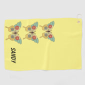 Moderne Vintage Schmetterlinge Golfhandtuch (Horizontal)