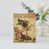 Moderne Vintage Schmetterlinge Kunst Postkarte (Stehend Vorderseite)