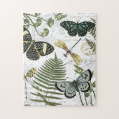 moderne Vintage Schmetterlinge und Libellen Puzzle (Vertikal)