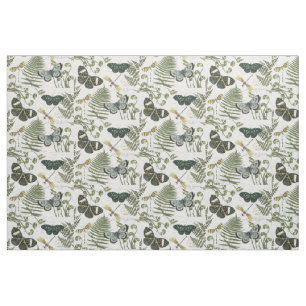moderne Vintage Schmetterlinge und Libellen Stoff