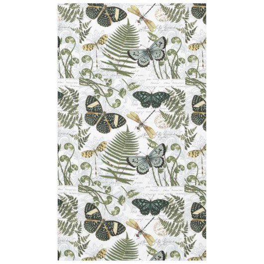 moderne Vintage Schmetterlinge und Libellen Tischdecke (Vorderseite)