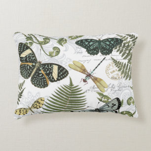 moderne Vintage Schmetterlinge und Libellen Zierkissen