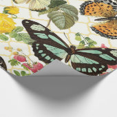 moderne vintage Schmetterlingsgarten Geschenkpapier (Ecke)
