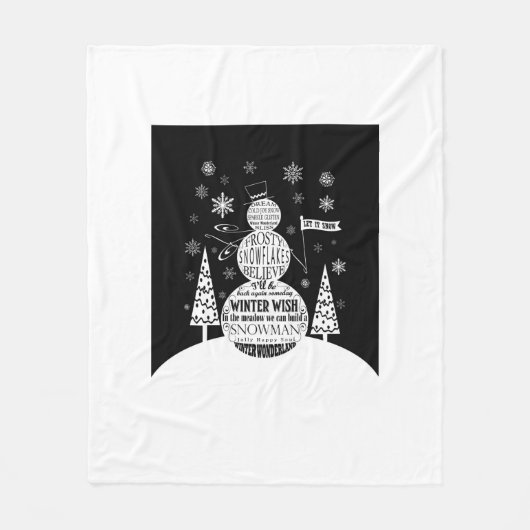 moderne Vintage Schneeballkunst Fleecedecke (Vorderseite)