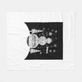 moderne Vintage Schneeballkunst Fleecedecke (Vorderseite (Horizontal))