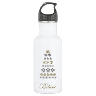 moderne Vintage Schneeflocke Edelstahlflasche