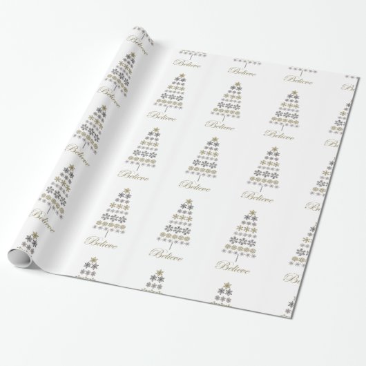 moderne Vintage Schneeflocke Geschenkpapier (Ungerollt)