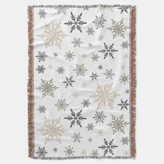 moderne Vintage Schneeflocken Decke (Vorderseite Vertikal)