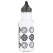 moderne Vintage Schneeflocken Edelstahlflasche (Links)