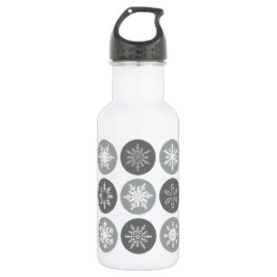 moderne Vintage Schneeflocken Edelstahlflasche