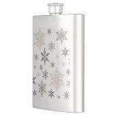 moderne Vintage Schneeflocken Flachmann (Links)