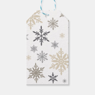 Moderne Vintage-Schneeflocken Geschenkanhänger
