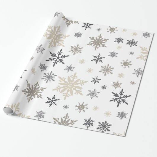 moderne Vintage Schneeflocken Geschenkpapier (Ungerollt)