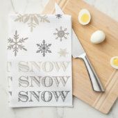 moderne Vintage Schneeflocken Handtuch (Viertel Falte)