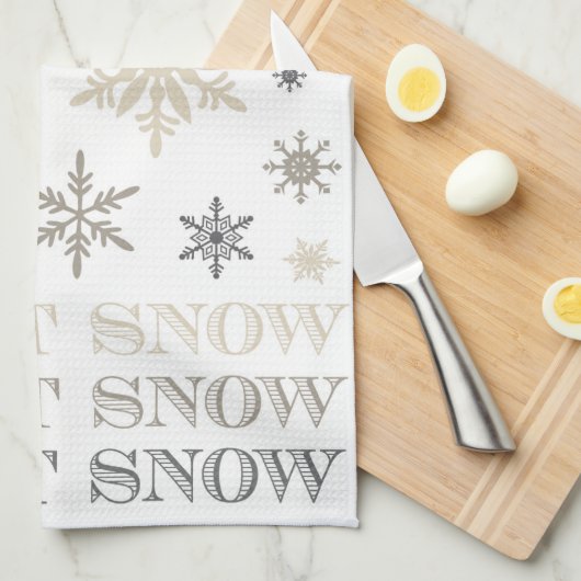 moderne Vintage Schneeflocken Handtuch (Viertel Falte)