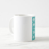 moderne Vintage Schneeflocken Kaffeetasse (Vorderseite Links)
