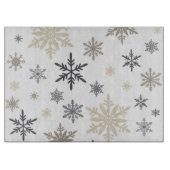 moderne Vintage Schneeflocken Schneidebrett (Vorderseite)