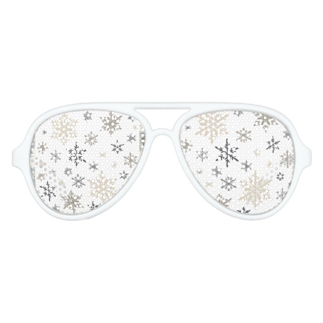 moderne Vintage Schneeflocken Sonnenbrille (Vorderseite)