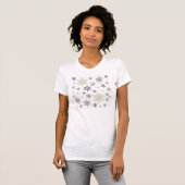 moderne Vintage Schneeflocken T-Shirt (Vorne ganz)