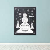 Moderne Vintage Schneemannskalkpappkunst Leinwanddruck (Insitu (Holzboden))