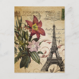moderne Vintage-Schriften Lili Paris Eiffelturm Postkarte