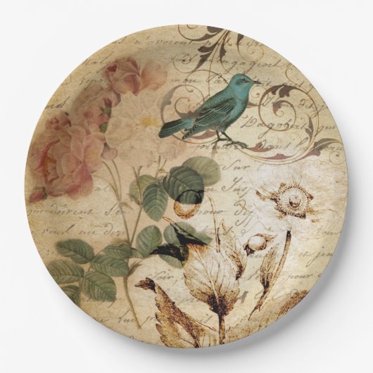 Moderne Vintage Schriften Pappteller (Vorderseite)