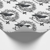 moderne Vintage schwarze Halloween-Krähe Geschenkpapier (Ecke)