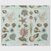 Moderne Vintage Seashells Geschenkpapier (Flach)