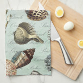 Moderne Vintage Seashells Küchentuch (Viertel Falte)