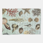 Moderne Vintage Seashells Küchentuch (Horizontal)
